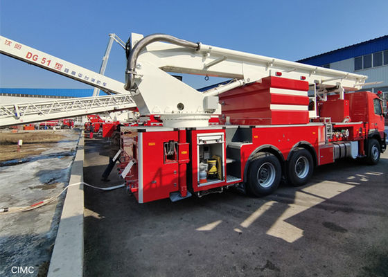 435Hp Aerial Ladder Platform Firefighting Vehicle 6x4 Drive 4500mm Wheelbase