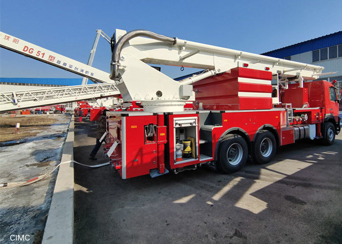 435Hp Aerial Ladder Platform Firefighting Vehicle 6x4 Drive 4500mm Wheelbase