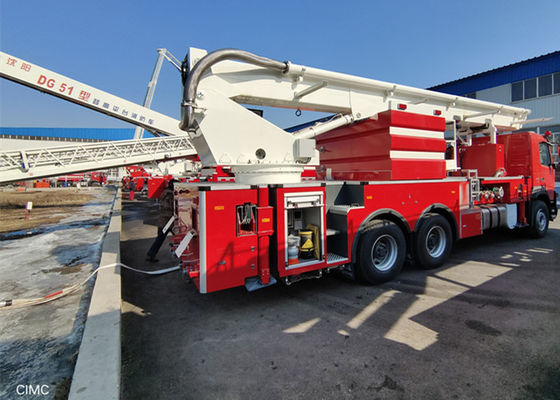 435Hp Aerial Ladder Platform Kendaraan Pemadam Kebakaran 6x4 Drive Jarak Sumbu Roda 4500mm