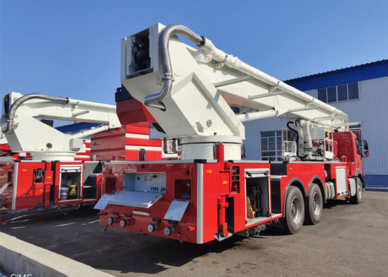 6x4 Mengemudi Aerial Ladder Platform Fire Truck dengan 5000kg Air 2000kg Foam