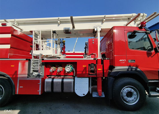 2100nm 1080rpm Aerial Ladder Fire Vehicle dengan Fire Monitor Mengalir 4800L/Min